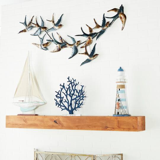 Black Iron Coastal Wall Decor, 27" x 52" x 3"